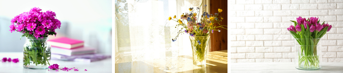 Glazen bloempotten | GroenRijk Oosterhout Glazen bloempotten | Tuincentrum Oosterhout