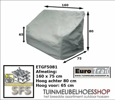 Bankhoes sfs 160x80x75cm grijs - afbeelding 3