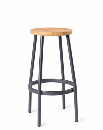 Bar Stool Teak/black