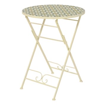 Bistrotafel Madrid beige staal - afbeelding 1