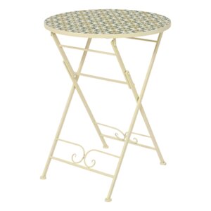 Bistrotafel Madrid beige staal - afbeelding 1