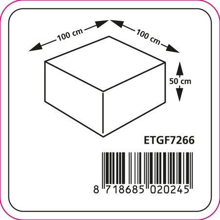 Hockerhoes 100x100x50cm grijs - afbeelding 2