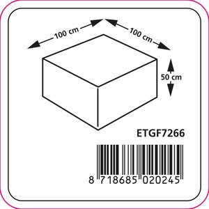 Hockerhoes 100x100x50cm grijs - afbeelding 2