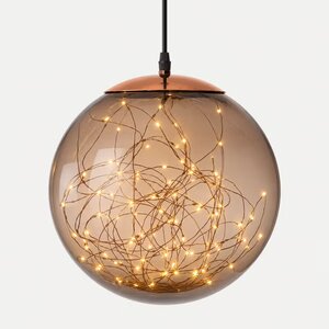 Kersthanger Smokey bal met verlichting 18cm
