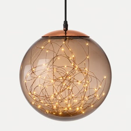Kersthanger Smokey bal met verlichting 25cm