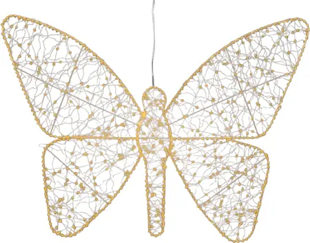 Led vlinder goud 77cm