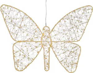 Led vlinder goud 77cm