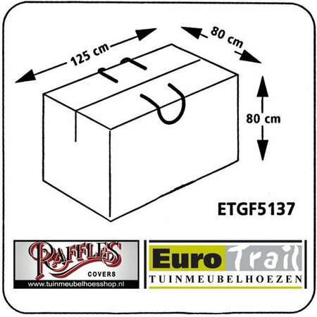 Loungekussentas 125x80x80cm grijs - afbeelding 2