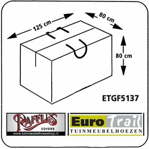 Loungekussentas 125x80x80cm grijs - afbeelding 2