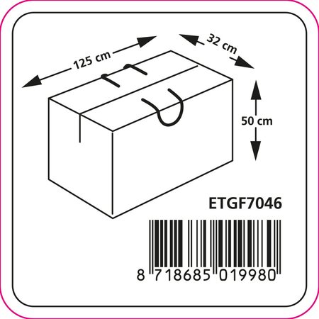 Loungekussentas ca 125x32x50cm grijs - afbeelding 2