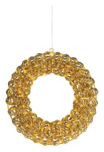 Micro led krans 38cm goud