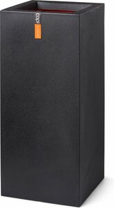 Pot rechthoek Smooth NL 36x36x79 zwart