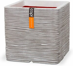 Pot vierkant Rib NL 40x40x40 ivoor