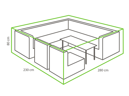 Premium beschermhoes loungeset XL 280x230x80 cm - afbeelding 2