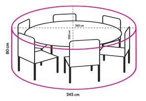 Premium beschermhoes oval 245x200x80 cm tafel - afbeelding 3