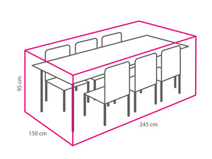 Premium beschermhoes tuinset L  245x150x95cm - afbeelding 3