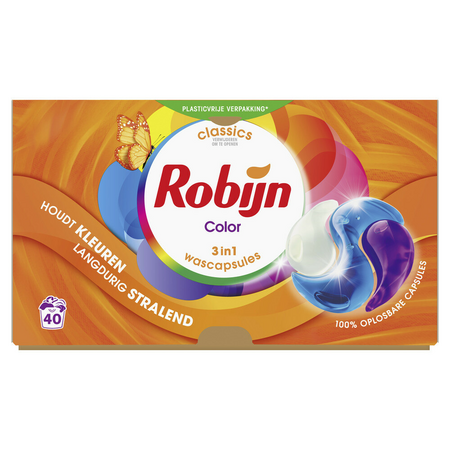 Robijn Color 3-in-1 Capsules Wasmiddel 40 stuks