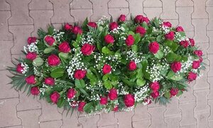 rouwarrangement 52-L 100cm - afbeelding 2