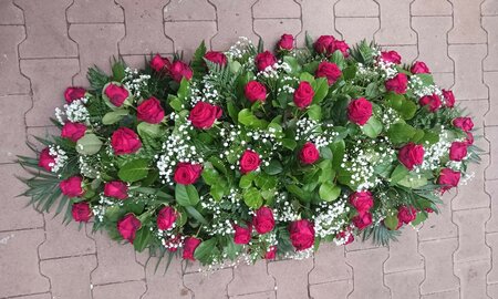 rouwarrangement 52-L 100cm - afbeelding 1