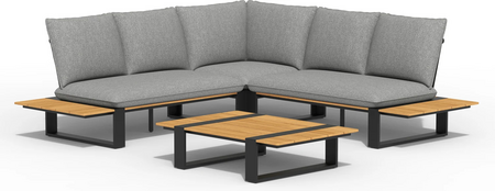 Seto Teak Lounge Set Complete Charcoal