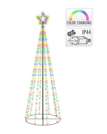 Spiraalboom multi color led met ster 150cm