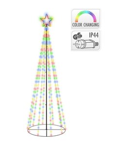 Spiraalboom multi color led met ster 210cm