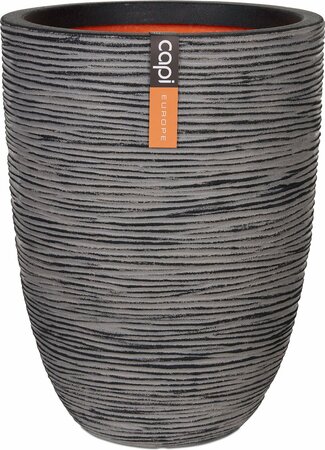 Vaas elegant laag Rib NL 34x46 antraciet