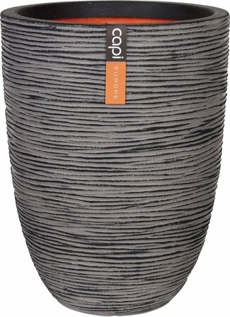 Vaas elegant laag Rib NL 46x58 antraciet
