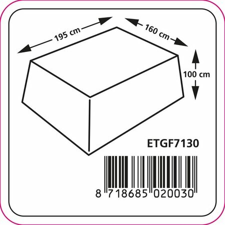 Zitgroephoes ca 195x160x100cm grijs - afbeelding 2