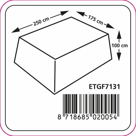 Zitgroephoes ca 250x175x100cm grijs - afbeelding 2